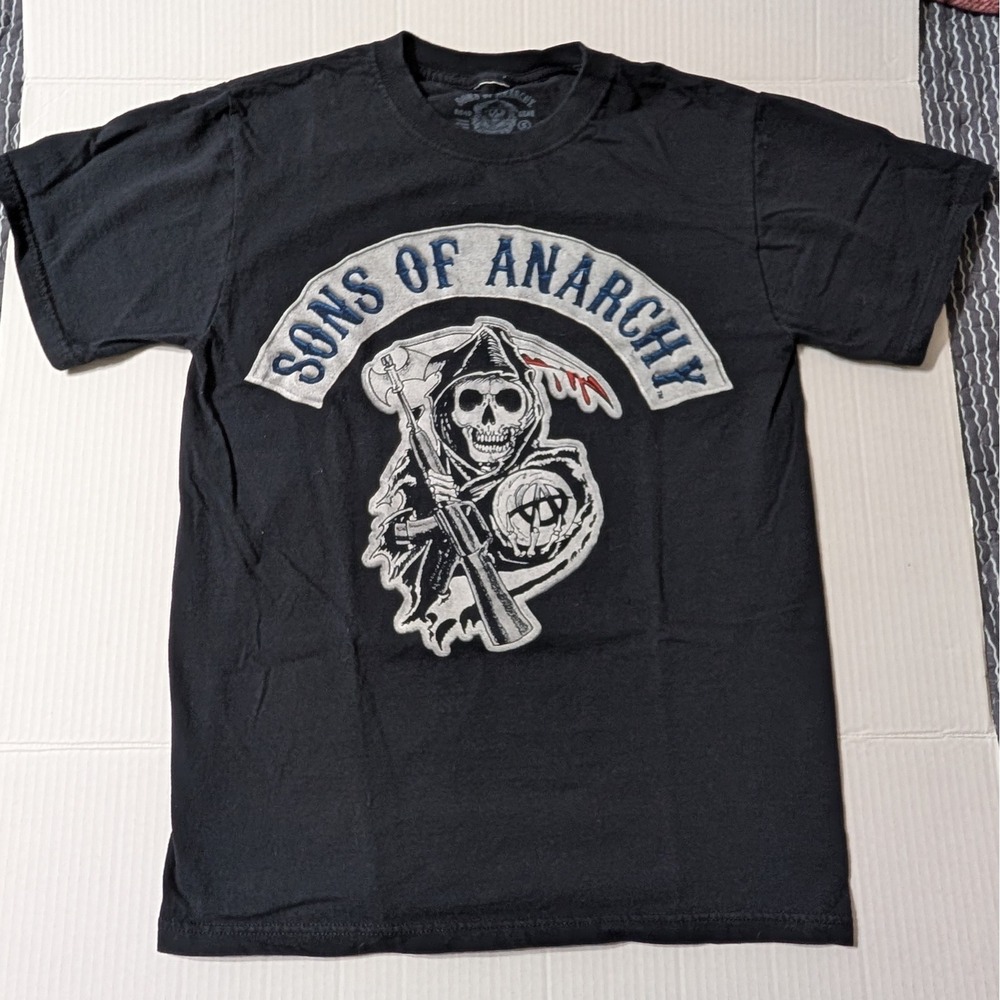 Sons of Anarchy Reaper Logo Black T Shirt Men's Size Small Road Gear Biker